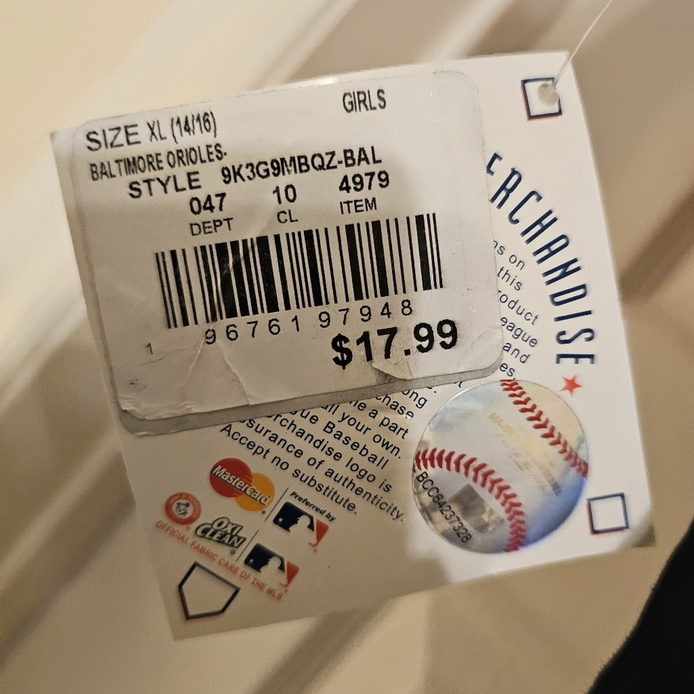 NWT Baltimore Orioles t-shirt. Size:XL 14/16. - Picture 6 of 7